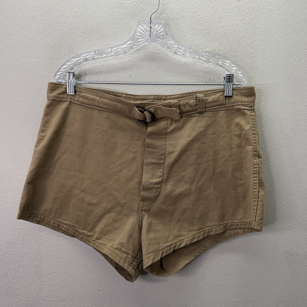 Vintage US Navy UDT Trunks Swimmers Khaki Military Swim Shorts Unicor USN Sz 36